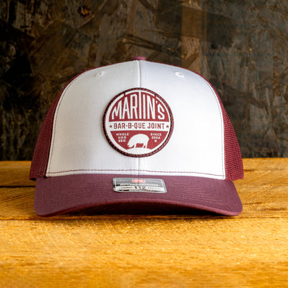 Round Patch Hat - Maroon