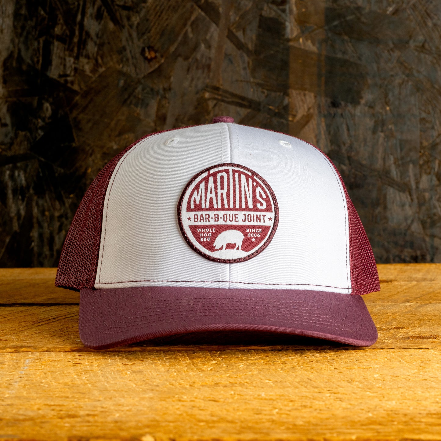 Round Patch Hat - Maroon