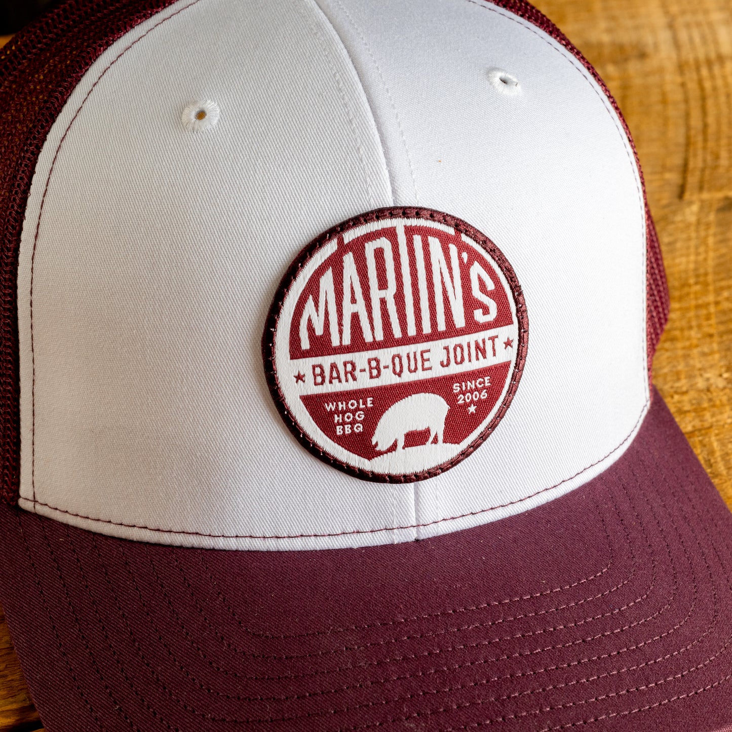 Round Patch Hat - Maroon