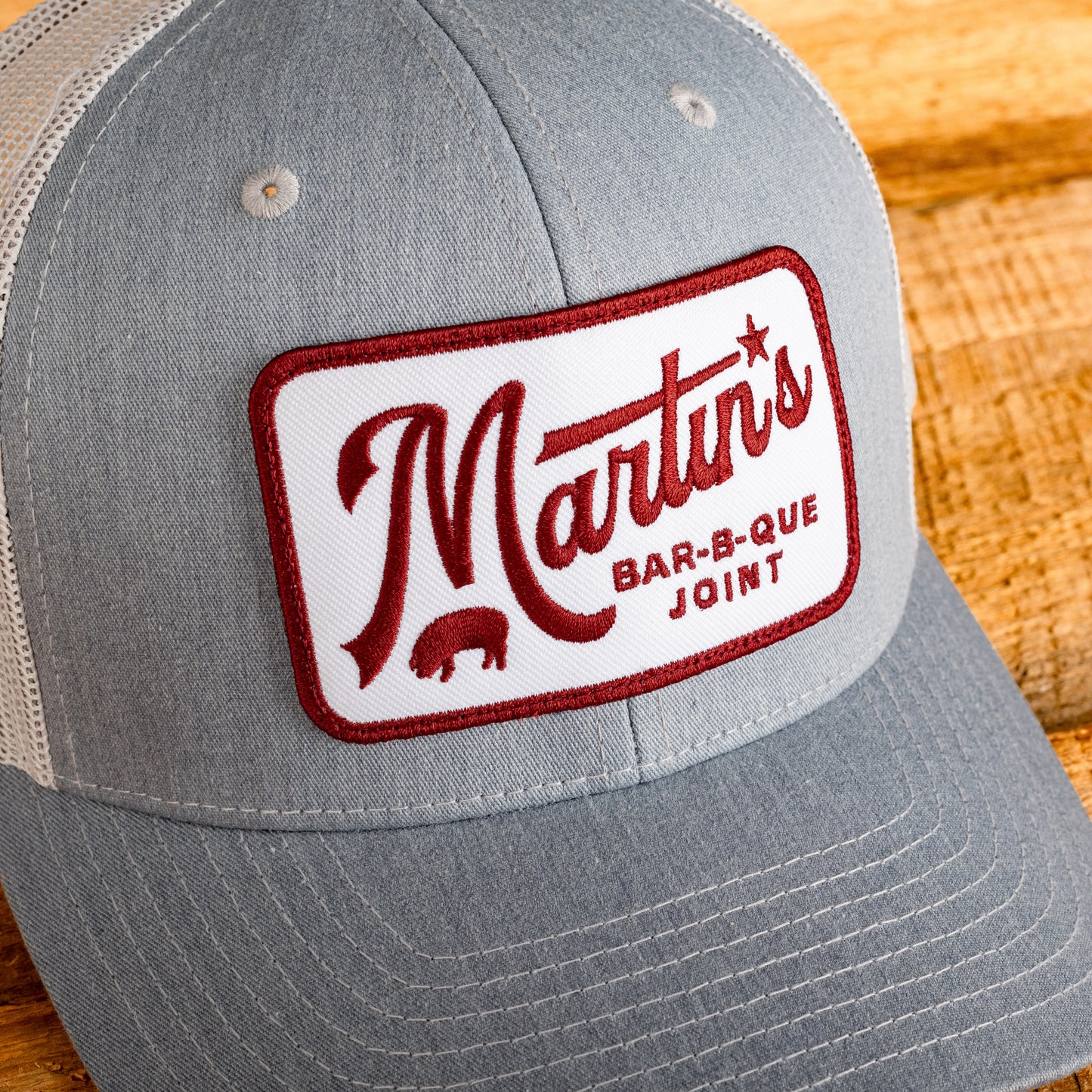 Script Patch Trucker Hat - Heather Grey