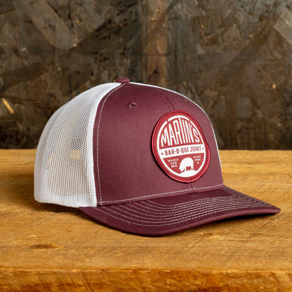 Round Patch Hat - Maroon