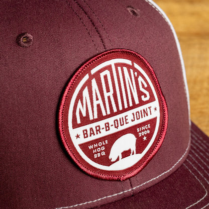 Round Patch Hat - Maroon