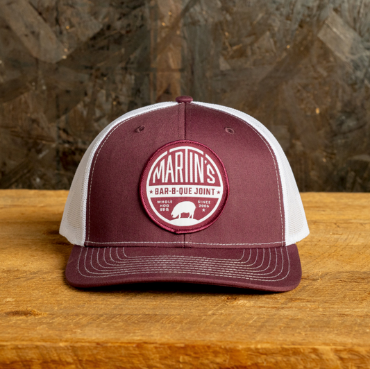 Round Patch Hat - Maroon