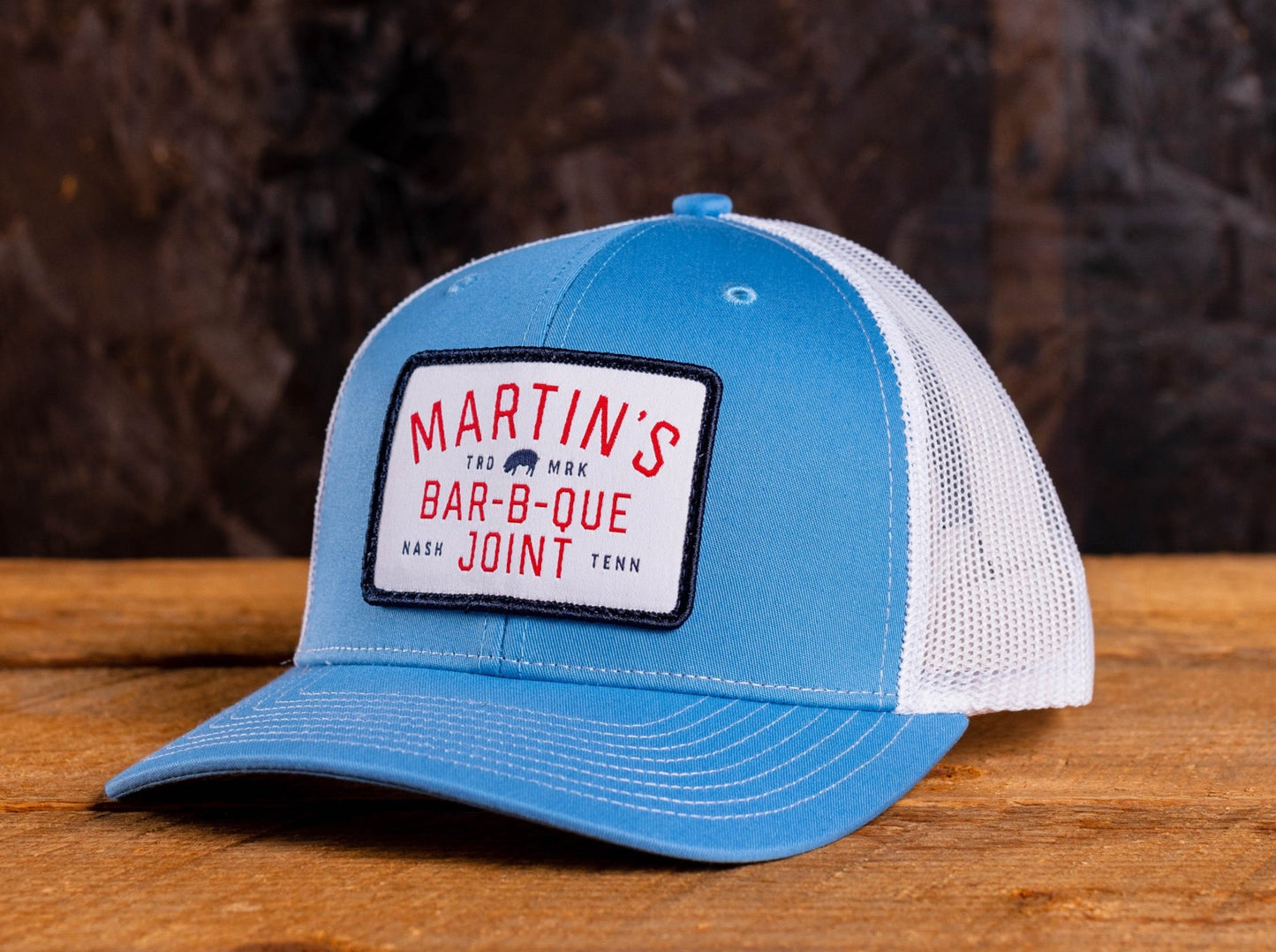 Martin's BBQ Patch Logo Hat - Columbia Blue