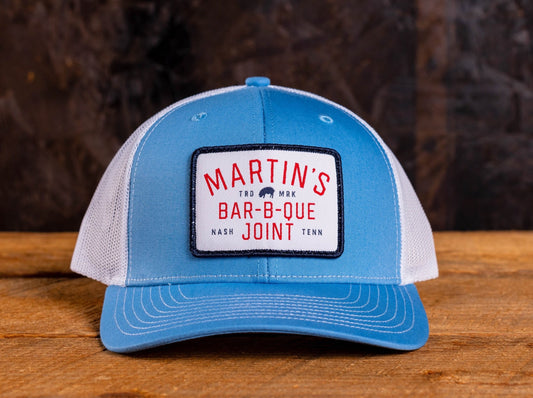 Martin's BBQ Patch Logo Hat - Columbia Blue