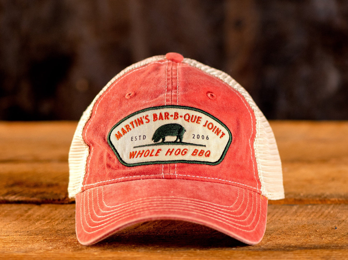 Relaxed Trucker Hat Red Martin's BarBQue Joint